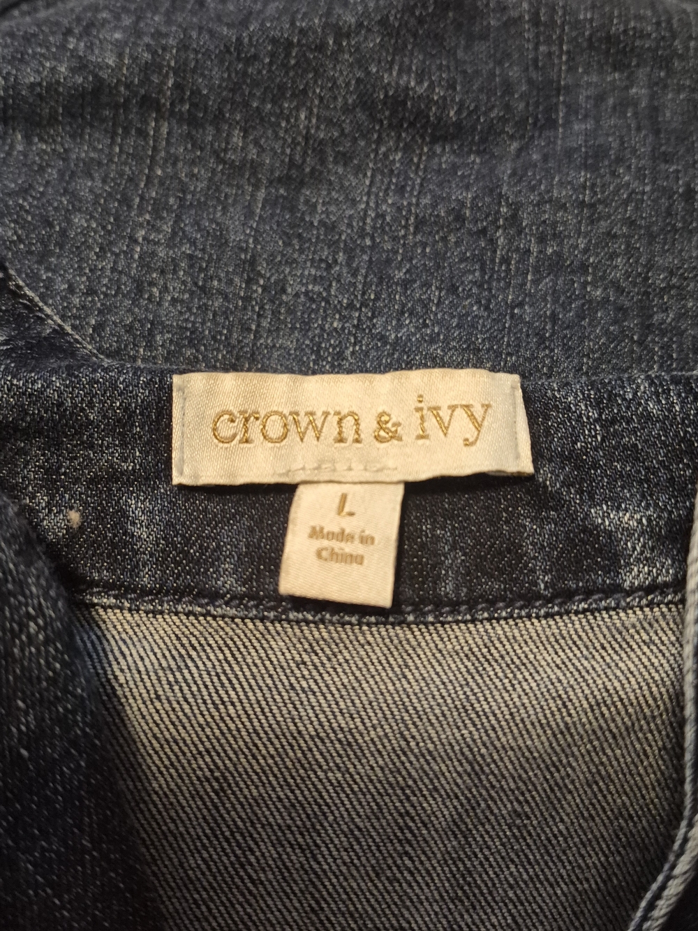 crown & ivy Indigo Denim Sleeveless V-Notch Tunic - Picture 3 of 4